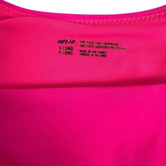 Aerie Small Long Pink Wrap Top One Piece Swimsuit Full Coverage - Picture 5 of 11